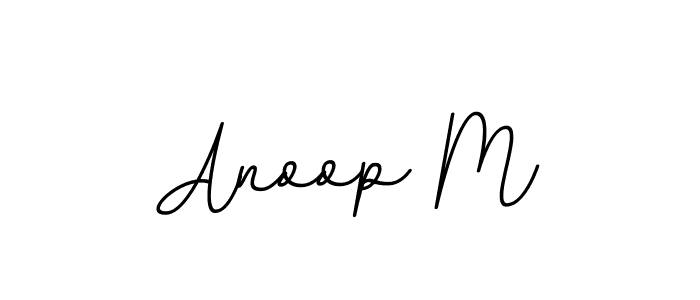 How to make Anoop M name signature. Use BallpointsItalic-DORy9 style for creating short signs online. This is the latest handwritten sign. Anoop M signature style 11 images and pictures png
