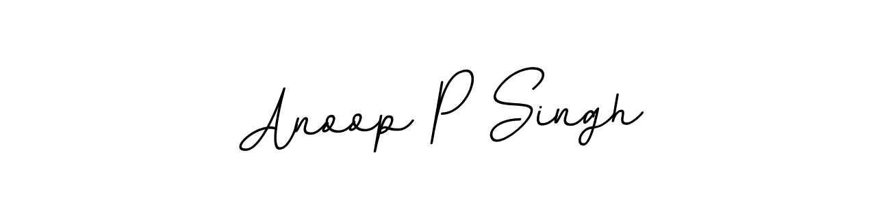 This is the best signature style for the Anoop P Singh name. Also you like these signature font (BallpointsItalic-DORy9). Mix name signature. Anoop P Singh signature style 11 images and pictures png