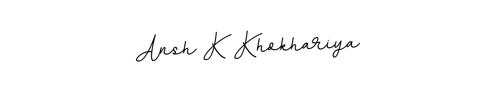 How to make Ansh K Khokhariya name signature. Use BallpointsItalic-DORy9 style for creating short signs online. This is the latest handwritten sign. Ansh K Khokhariya signature style 11 images and pictures png
