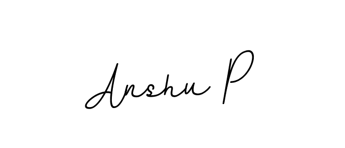 How to make Anshu P name signature. Use BallpointsItalic-DORy9 style for creating short signs online. This is the latest handwritten sign. Anshu P signature style 11 images and pictures png