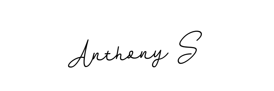 You should practise on your own different ways (BallpointsItalic-DORy9) to write your name (Anthony S) in signature. don't let someone else do it for you. Anthony S signature style 11 images and pictures png