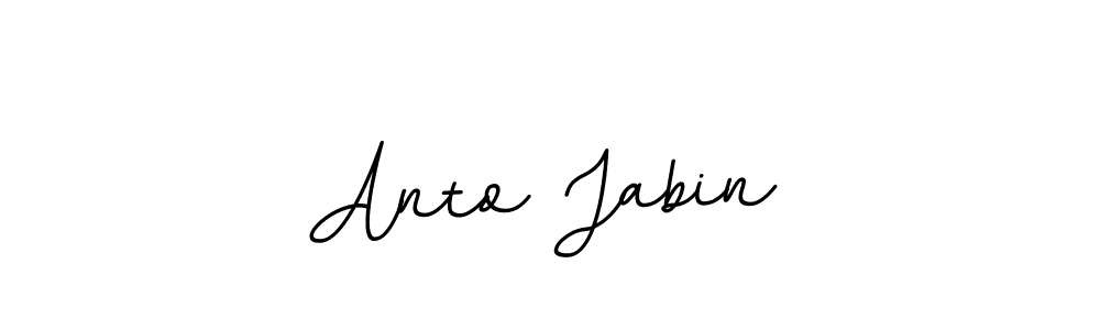 How to make Anto Jabin name signature. Use BallpointsItalic-DORy9 style for creating short signs online. This is the latest handwritten sign. Anto Jabin signature style 11 images and pictures png