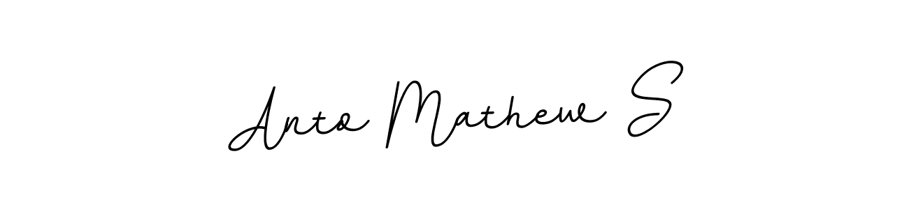 Use a signature maker to create a handwritten signature online. With this signature software, you can design (BallpointsItalic-DORy9) your own signature for name Anto Mathew S. Anto Mathew S signature style 11 images and pictures png