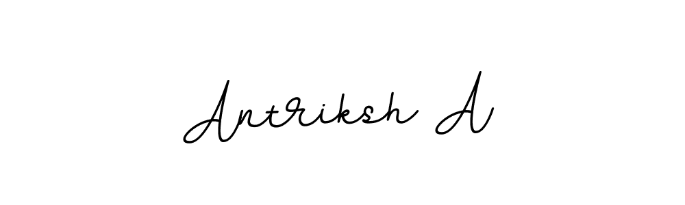 How to make Antriksh A name signature. Use BallpointsItalic-DORy9 style for creating short signs online. This is the latest handwritten sign. Antriksh A signature style 11 images and pictures png
