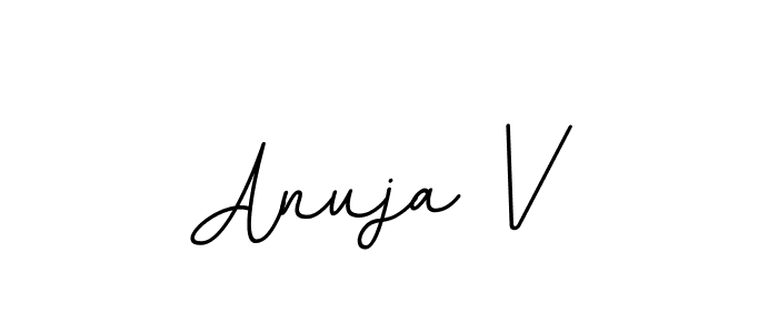 The best way (BallpointsItalic-DORy9) to make a short signature is to pick only two or three words in your name. The name Anuja V include a total of six letters. For converting this name. Anuja V signature style 11 images and pictures png