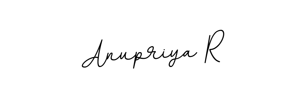 How to make Anupriya R name signature. Use BallpointsItalic-DORy9 style for creating short signs online. This is the latest handwritten sign. Anupriya R signature style 11 images and pictures png