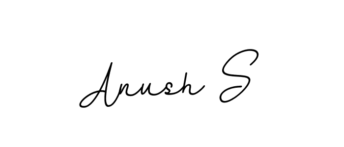 You should practise on your own different ways (BallpointsItalic-DORy9) to write your name (Anush S) in signature. don't let someone else do it for you. Anush S signature style 11 images and pictures png