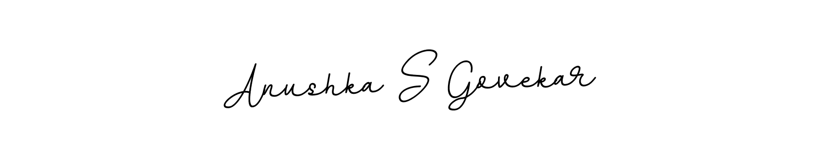 How to make Anushka S Govekar name signature. Use BallpointsItalic-DORy9 style for creating short signs online. This is the latest handwritten sign. Anushka S Govekar signature style 11 images and pictures png