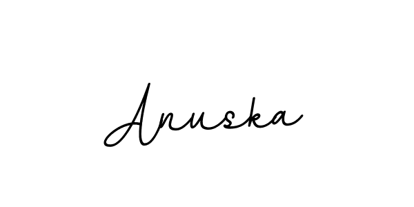 How to make Anuska name signature. Use BallpointsItalic-DORy9 style for creating short signs online. This is the latest handwritten sign. Anuska signature style 11 images and pictures png