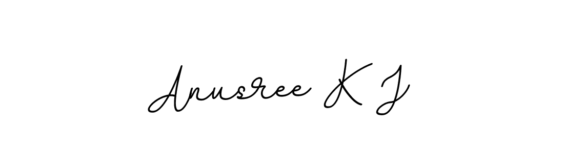 The best way (BallpointsItalic-DORy9) to make a short signature is to pick only two or three words in your name. The name Anusree K J include a total of six letters. For converting this name. Anusree K J signature style 11 images and pictures png