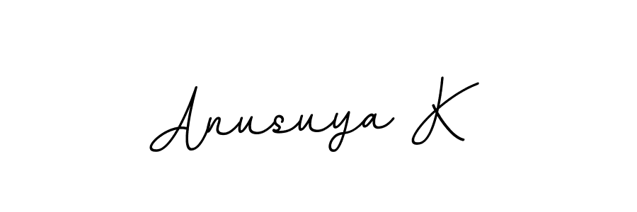 Use a signature maker to create a handwritten signature online. With this signature software, you can design (BallpointsItalic-DORy9) your own signature for name Anusuya K. Anusuya K signature style 11 images and pictures png
