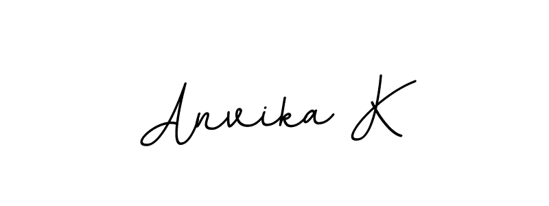 Use a signature maker to create a handwritten signature online. With this signature software, you can design (BallpointsItalic-DORy9) your own signature for name Anvika K. Anvika K signature style 11 images and pictures png