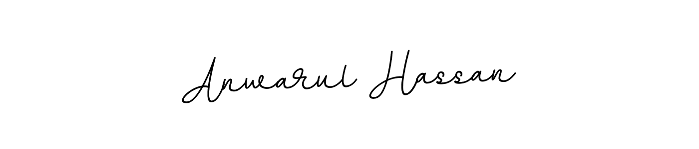 How to make Anwarul Hassan name signature. Use BallpointsItalic-DORy9 style for creating short signs online. This is the latest handwritten sign. Anwarul Hassan signature style 11 images and pictures png