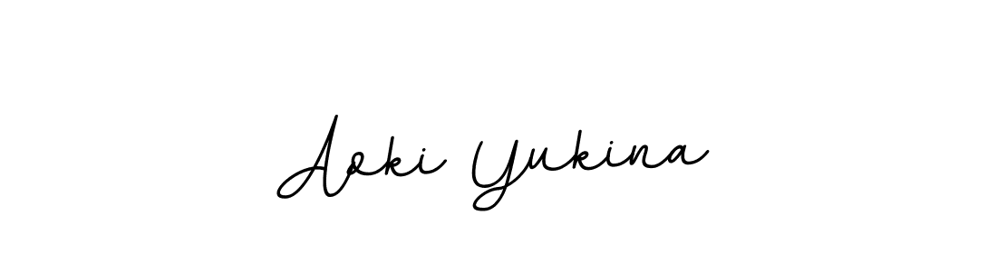 Aoki Yukina stylish signature style. Best Handwritten Sign (BallpointsItalic-DORy9) for my name. Handwritten Signature Collection Ideas for my name Aoki Yukina. Aoki Yukina signature style 11 images and pictures png