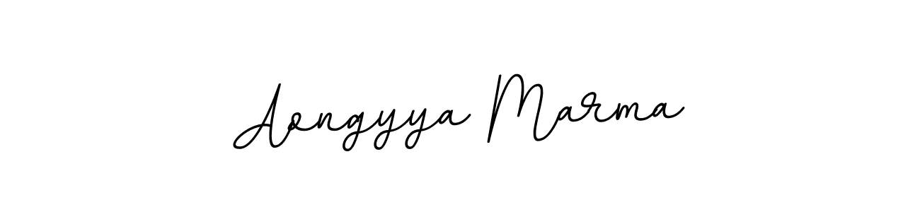 How to make Aongyya Marma name signature. Use BallpointsItalic-DORy9 style for creating short signs online. This is the latest handwritten sign. Aongyya Marma signature style 11 images and pictures png