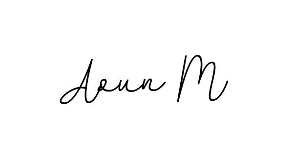 Create a beautiful signature design for name Aoun M. With this signature (BallpointsItalic-DORy9) fonts, you can make a handwritten signature for free. Aoun M signature style 11 images and pictures png