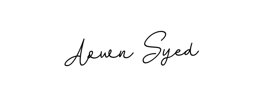 Create a beautiful signature design for name Aown Syed. With this signature (BallpointsItalic-DORy9) fonts, you can make a handwritten signature for free. Aown Syed signature style 11 images and pictures png