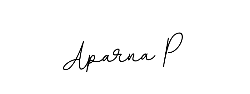 Design your own signature with our free online signature maker. With this signature software, you can create a handwritten (BallpointsItalic-DORy9) signature for name Aparna P. Aparna P signature style 11 images and pictures png