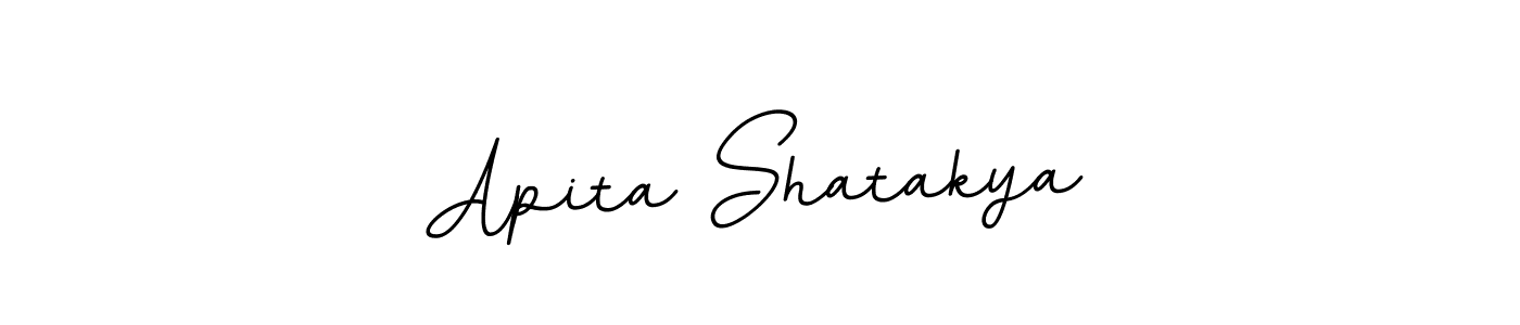 Use a signature maker to create a handwritten signature online. With this signature software, you can design (BallpointsItalic-DORy9) your own signature for name Apita Shatakya. Apita Shatakya signature style 11 images and pictures png