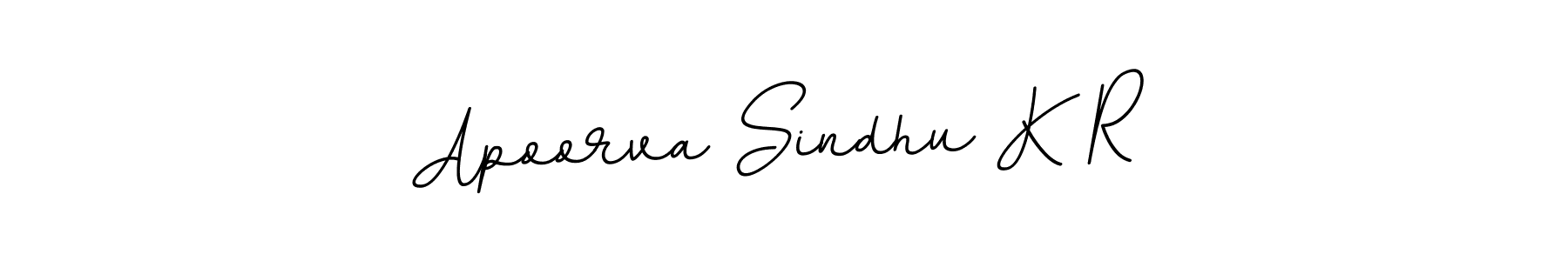 Create a beautiful signature design for name Apoorva Sindhu K R. With this signature (BallpointsItalic-DORy9) fonts, you can make a handwritten signature for free. Apoorva Sindhu K R signature style 11 images and pictures png