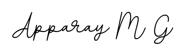 The BallpointsItalic-DORy9 handwriting style adds charm and authenticity to name Apparay M G. A wonderful choice for personal thank-you notes. Apparay M G signature style 11 images and pictures png