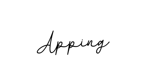 How to make Apping name signature. Use BallpointsItalic-DORy9 style for creating short signs online. This is the latest handwritten sign. Apping signature style 11 images and pictures png