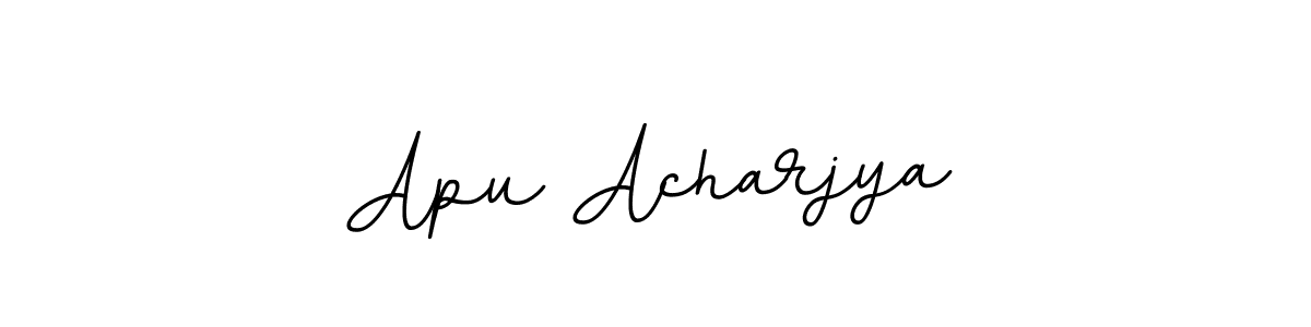 Use a signature maker to create a handwritten signature online. With this signature software, you can design (BallpointsItalic-DORy9) your own signature for name Apu Acharjya. Apu Acharjya signature style 11 images and pictures png