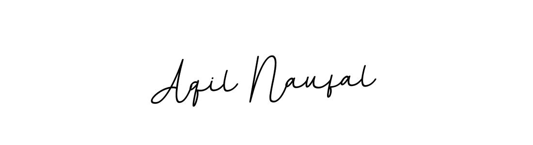 How to make Aqil Naufal name signature. Use BallpointsItalic-DORy9 style for creating short signs online. This is the latest handwritten sign. Aqil Naufal signature style 11 images and pictures png
