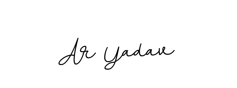 How to make Ar Yadav name signature. Use BallpointsItalic-DORy9 style for creating short signs online. This is the latest handwritten sign. Ar Yadav signature style 11 images and pictures png