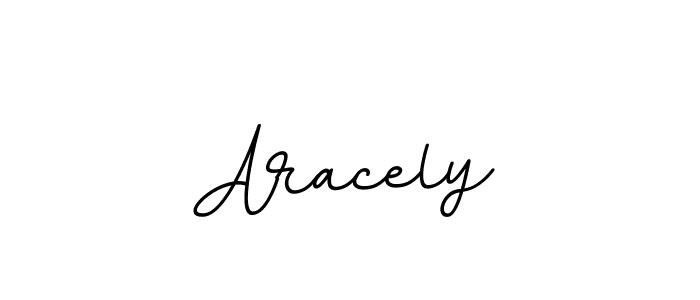 Design your own signature with our free online signature maker. With this signature software, you can create a handwritten (BallpointsItalic-DORy9) signature for name Aracely. Aracely signature style 11 images and pictures png