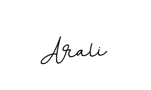 Use a signature maker to create a handwritten signature online. With this signature software, you can design (BallpointsItalic-DORy9) your own signature for name Arali. Arali signature style 11 images and pictures png