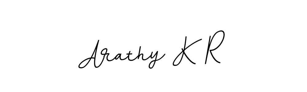 Use a signature maker to create a handwritten signature online. With this signature software, you can design (BallpointsItalic-DORy9) your own signature for name Arathy K R. Arathy K R signature style 11 images and pictures png