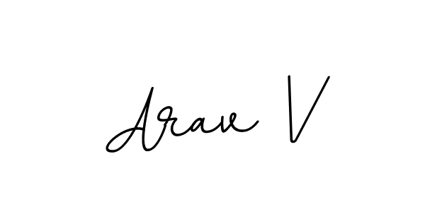 Design your own signature with our free online signature maker. With this signature software, you can create a handwritten (BallpointsItalic-DORy9) signature for name Arav V. Arav V signature style 11 images and pictures png