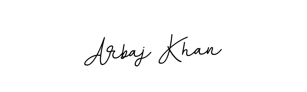 Make a beautiful signature design for name Arbaj Khan. With this signature (BallpointsItalic-DORy9) style, you can create a handwritten signature for free. Arbaj Khan signature style 11 images and pictures png