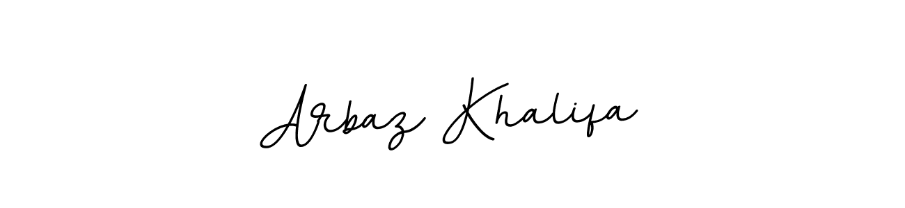 Create a beautiful signature design for name Arbaz Khalifa. With this signature (BallpointsItalic-DORy9) fonts, you can make a handwritten signature for free. Arbaz Khalifa signature style 11 images and pictures png