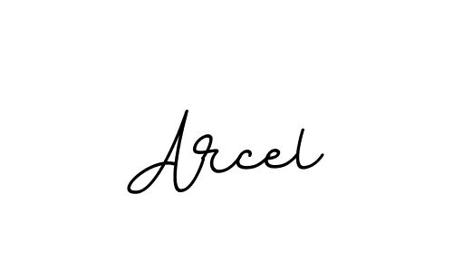 How to make Arcel name signature. Use BallpointsItalic-DORy9 style for creating short signs online. This is the latest handwritten sign. Arcel signature style 11 images and pictures png