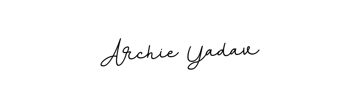 Use a signature maker to create a handwritten signature online. With this signature software, you can design (BallpointsItalic-DORy9) your own signature for name Archie Yadav. Archie Yadav signature style 11 images and pictures png