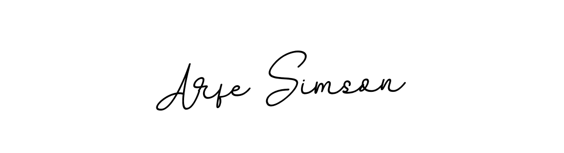 The best way (BallpointsItalic-DORy9) to make a short signature is to pick only two or three words in your name. The name Arfe Simson include a total of six letters. For converting this name. Arfe Simson signature style 11 images and pictures png
