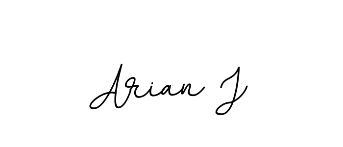 How to make Arian J name signature. Use BallpointsItalic-DORy9 style for creating short signs online. This is the latest handwritten sign. Arian J signature style 11 images and pictures png