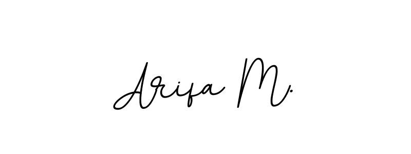 Design your own signature with our free online signature maker. With this signature software, you can create a handwritten (BallpointsItalic-DORy9) signature for name Arifa M.. Arifa M. signature style 11 images and pictures png