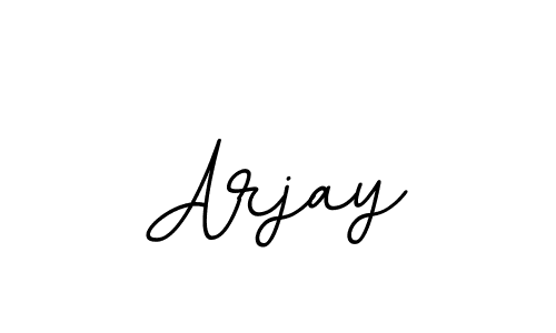 Use a signature maker to create a handwritten signature online. With this signature software, you can design (BallpointsItalic-DORy9) your own signature for name Arjay. Arjay signature style 11 images and pictures png
