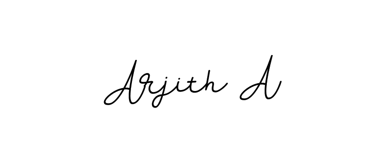 How to make Arjith A name signature. Use BallpointsItalic-DORy9 style for creating short signs online. This is the latest handwritten sign. Arjith A signature style 11 images and pictures png