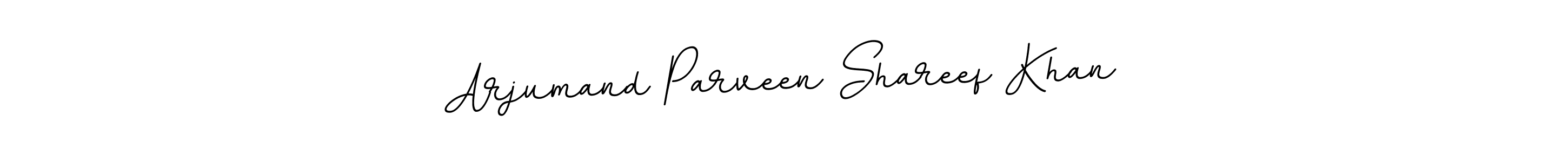 Create a beautiful signature design for name Arjumand Parveen Shareef Khan. With this signature (BallpointsItalic-DORy9) fonts, you can make a handwritten signature for free. Arjumand Parveen Shareef Khan signature style 11 images and pictures png