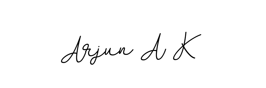 The best way (BallpointsItalic-DORy9) to make a short signature is to pick only two or three words in your name. The name Arjun A K include a total of six letters. For converting this name. Arjun A K signature style 11 images and pictures png