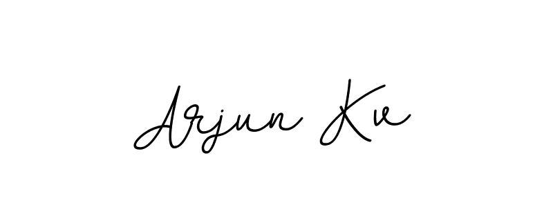 Use a signature maker to create a handwritten signature online. With this signature software, you can design (BallpointsItalic-DORy9) your own signature for name Arjun Kv. Arjun Kv signature style 11 images and pictures png