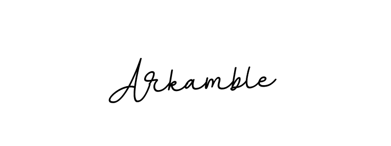 Use a signature maker to create a handwritten signature online. With this signature software, you can design (BallpointsItalic-DORy9) your own signature for name Arkamble. Arkamble signature style 11 images and pictures png