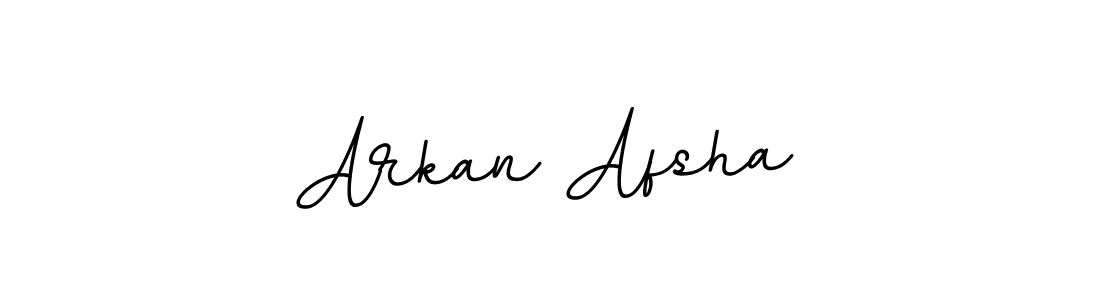 How to make Arkan Afsha name signature. Use BallpointsItalic-DORy9 style for creating short signs online. This is the latest handwritten sign. Arkan Afsha signature style 11 images and pictures png