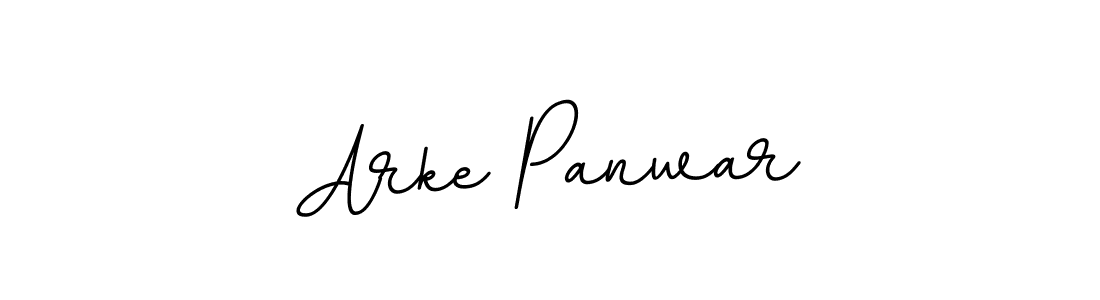 How to make Arke Panwar name signature. Use BallpointsItalic-DORy9 style for creating short signs online. This is the latest handwritten sign. Arke Panwar signature style 11 images and pictures png