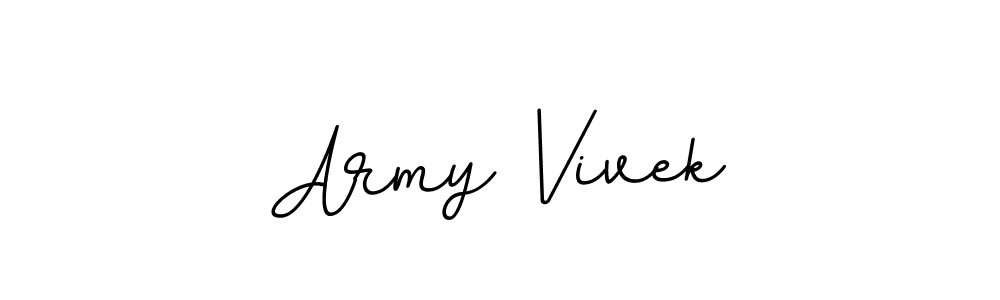 Use a signature maker to create a handwritten signature online. With this signature software, you can design (BallpointsItalic-DORy9) your own signature for name Army Vivek. Army Vivek signature style 11 images and pictures png