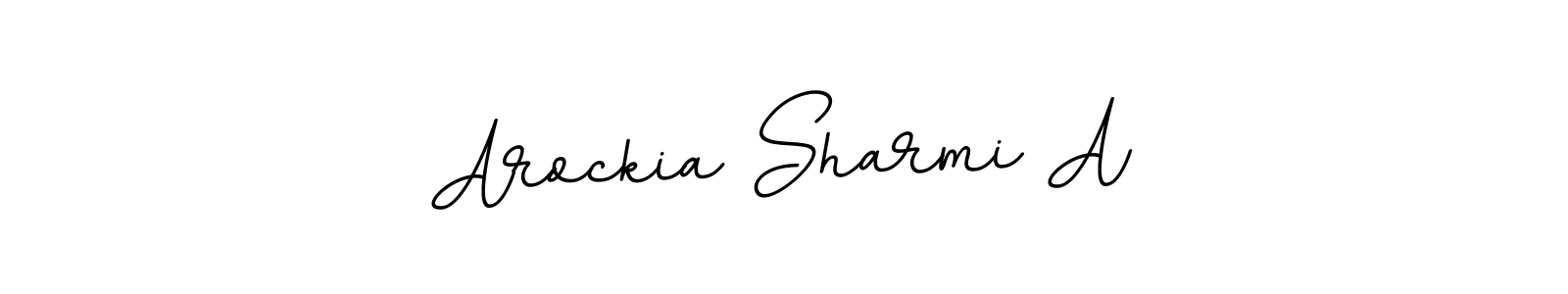 Design your own signature with our free online signature maker. With this signature software, you can create a handwritten (BallpointsItalic-DORy9) signature for name Arockia Sharmi A. Arockia Sharmi A signature style 11 images and pictures png